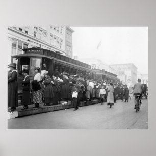Affiche D.C. Streetcar Scene, années 1920