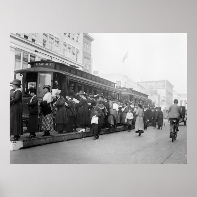 Affiche D.C. Streetcar Scene, années 1920 (Devant)