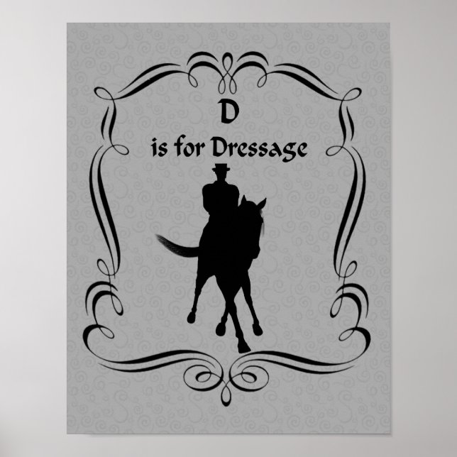 Affiche D Est Pour Cheval Dressage Et Silhouette Rider (Devant)