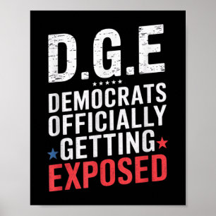 Affiche D.o.g.e Doge Gouvernement satire drapeau américain