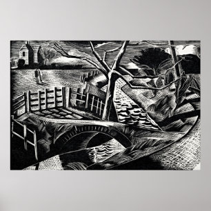 Affiche D.yke par la route par Paul Nash