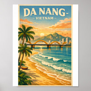 Affiche da nang vietnam voyage rétro 2026