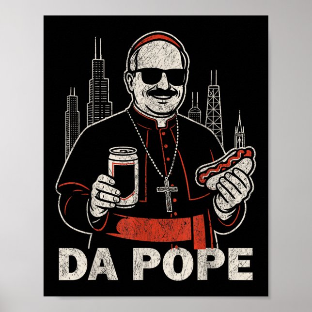 Affiche Da Pope De L'Amérique Chicago Pape Leo Xiv Funny V (Devant)