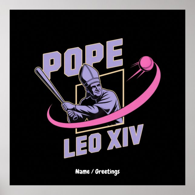 Affiche Da Pope Leo XIV Conception Baseball Foi Rencontre  (Devant)