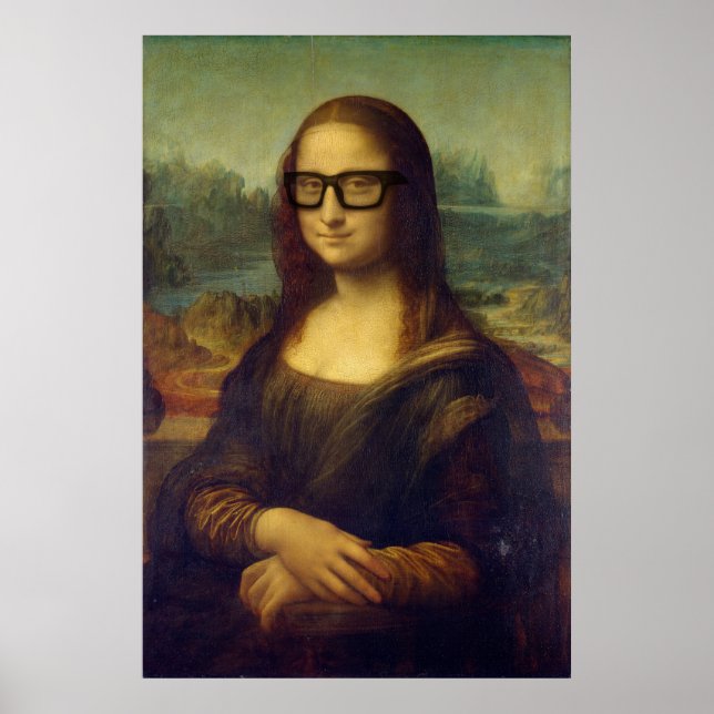 Affiche da Vinci Mona Lisa en Cool lunettes de haute quali (Devant)