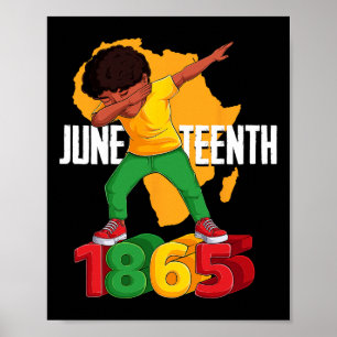 Affiche Dab Black Boy JunetDix Kids 1865 Peau Brown Afro