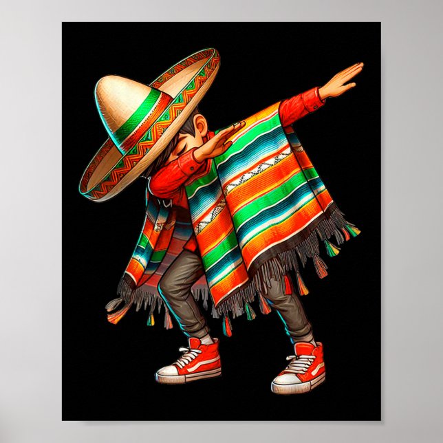 Affiche Dab Dance Dabbing Mexicaine Poncho Cinco De Mayo H (Devant)