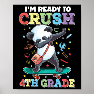 Affiche Dab Panda Skateboard Écrasant la 4e année Ck à S