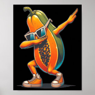 Affiche Dab Papaya Danser Dabbing Papaya Fruit Avec Sungl
