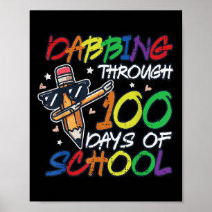 Affiche Dabbing 100 Jours Crayon scolaire 100ème Jour Garç