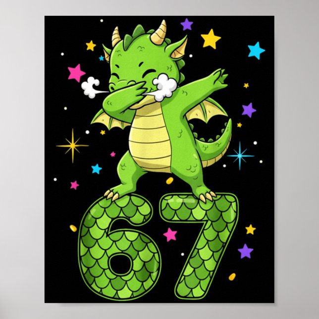 Affiche Dabbing 67 Dragon 67 Funny Six Seven Gen Z Slang M (Devant)