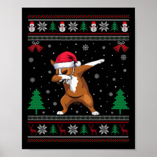 Affiche Dabbing Australian Cattle Dog Santa Hat Boys Girls