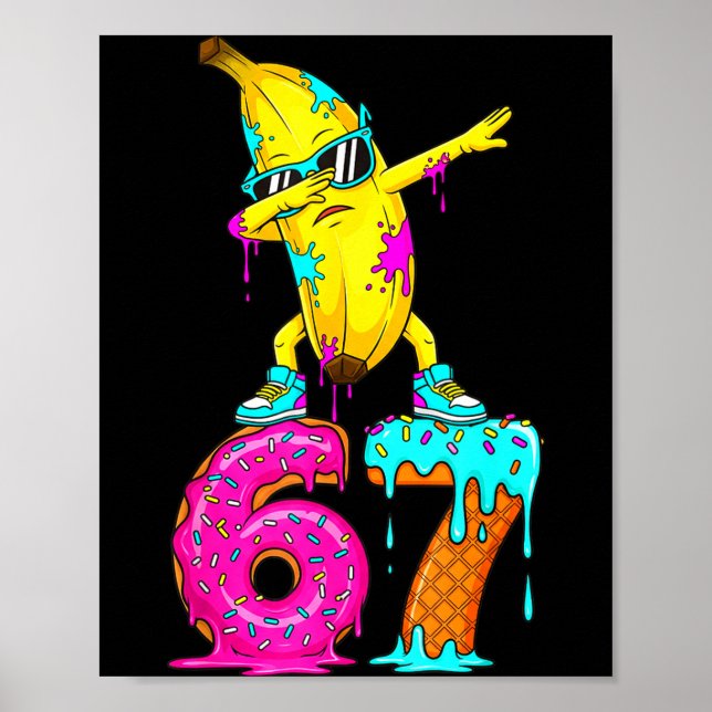 Affiche Dabbing Banana 67 Ice Cream Drip Funny Six Seven M (Devant)