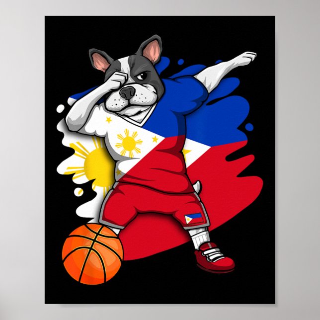 Affiche Dabbing Bouledogue Français Les Philippines Sketll (Devant)
