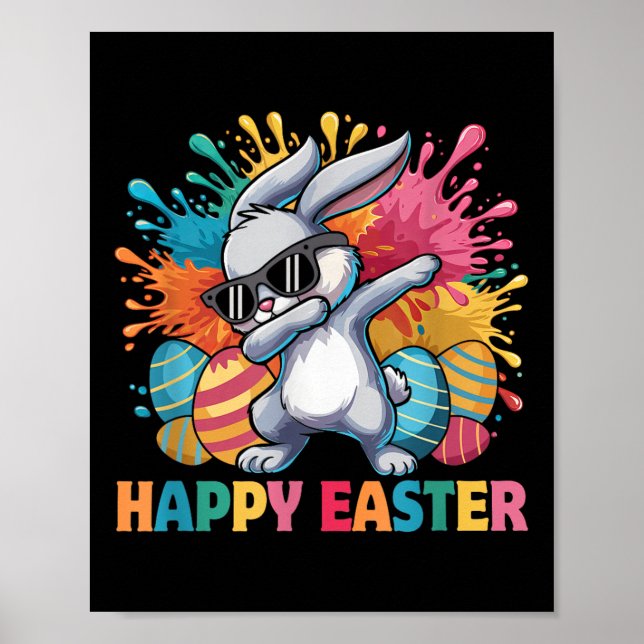 Affiche Dabbing Bunny Avec Sungles Joyeux Jour De Pâques P (Devant)
