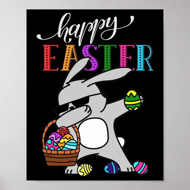 Affiche Dabbing Bunny Happy Easter Day Outfit (Devant)