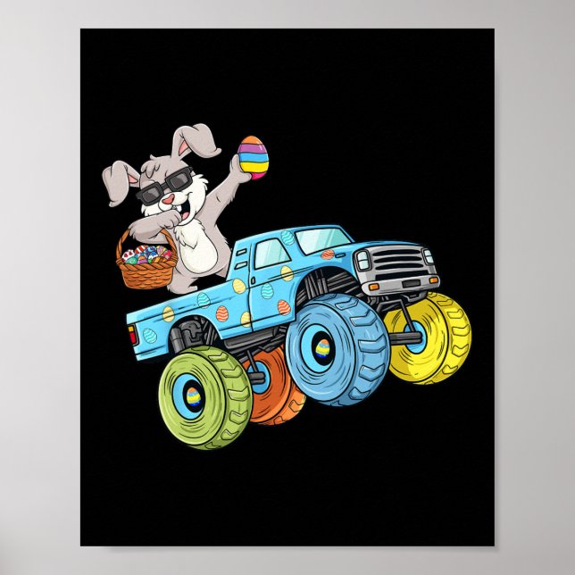 Affiche Dabbing Bunny Joyeux Monster de Pâques Camion Garç (Devant)