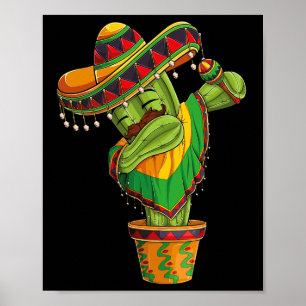 Affiche Dabbing Cactus Cinco De Mayo Mexicains Poncho Boys