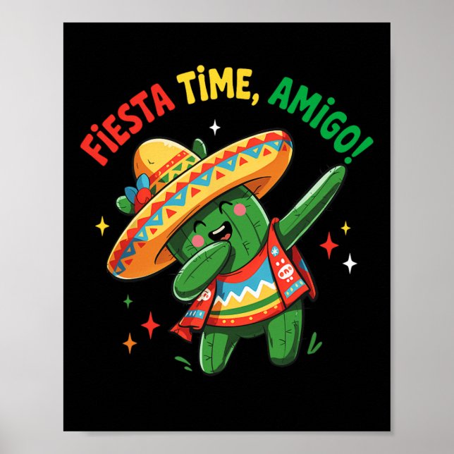 Affiche Dabbing Cactus Funny Cinco De Mayo Garçons Hommes  (Devant)