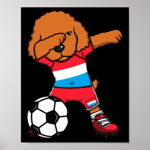 Affiche Dabbing Caniche Chien Luxembourg Maillot Fans de F