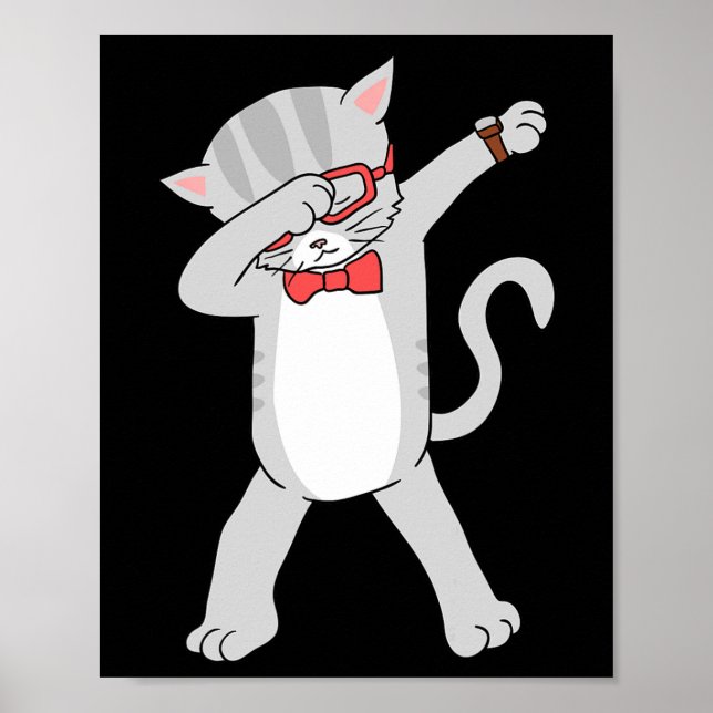 Affiche Dabbing Chat Funny Dab Cadeau Chat Tee (Devant)