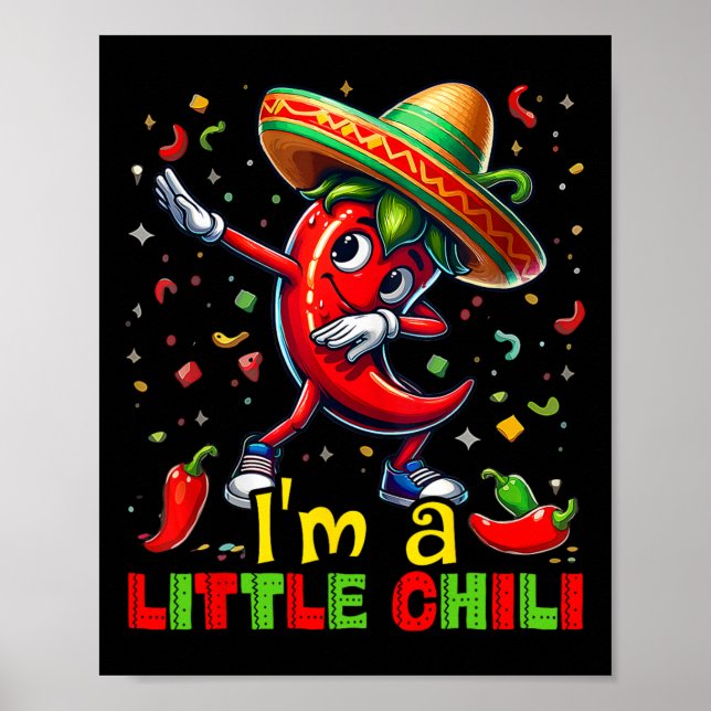 Affiche Dabbing Chili Pepper Cinco De Mayo Kids Shirts Mex (Devant)