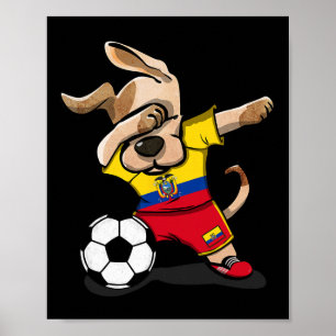 Affiche Dabbing Dog Équateur Maillot de fans de football é