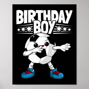 Affiche Dabbing drôle de footballeur garçon d'anniversaire