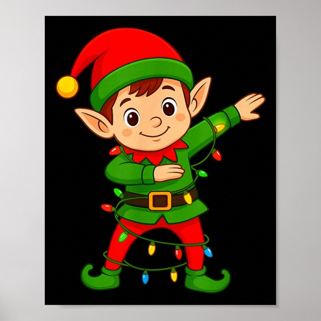 Affiche Dabbing Elf Shirt Costume Christmas Squad Men Boy  (Devant)