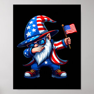 Affiche Dabbing Gnomes 4 juillet, Memorial Day American