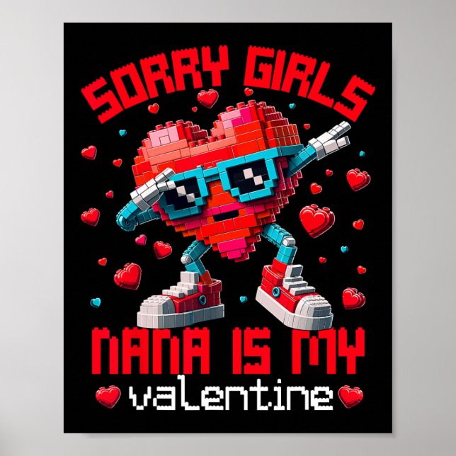 Affiche Dabbing Heart Désolé les filles Nana Valentine Bui (Devant)