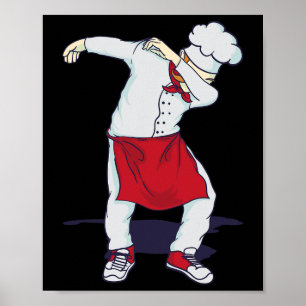 Affiche Dabbing Hibachi Chef Cute Sous Head Cook Dab