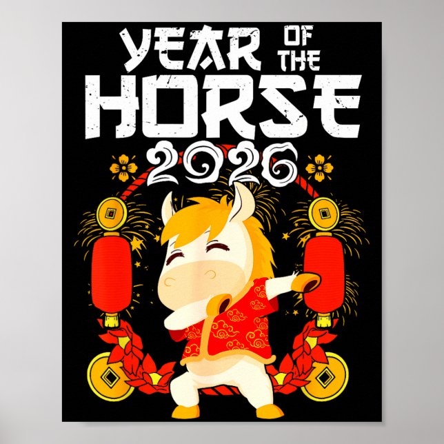 Affiche Dabbing Horse Chinese New Year Of The Horse2026  (Devant)