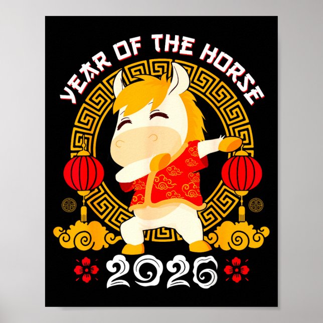 Affiche Dabbing Horse Chinese New Year Of The Horse2026  (Devant)
