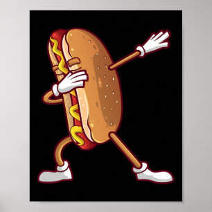Affiche Dabbing Hot Dog Design Pour Enfants Hommes Femmes 