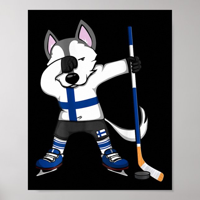 Affiche Dabbing Husky Finland Ice Hockey Lovers Jersey Win (Devant)