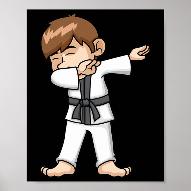 Affiche Dabbing Karate Boy Funny Martial Arts Caricature D (Devant)