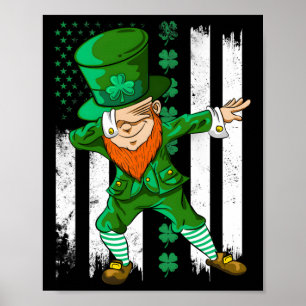 Affiche Dabbing Leprechaun Dons Drôle Hommes Enfants Garço