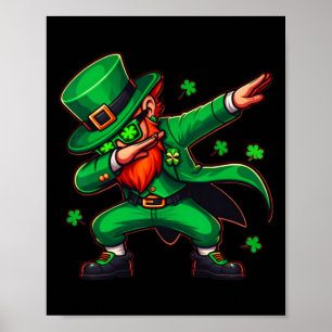 Affiche Dabbing Leprechaun Drôle Hommes Enfants Garçons St