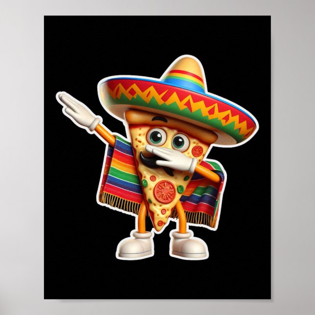 Affiche Dabbing mexicain Pizza Dance Nourriture Amoureux G (Devant)