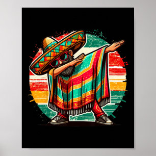 Affiche Dabbing Mexicain Poncho Cinco De Mayo Garçons Homm