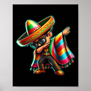 Affiche Dabbing Mexicaine Poncho Cinco De Mayo Garçons Hom