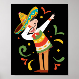 Affiche Dabbing Mexican Man Cinco De Mayo