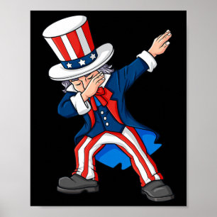 Affiche Dabbing Oncle Sam 4 juillet Dab Garçons Filles Enf