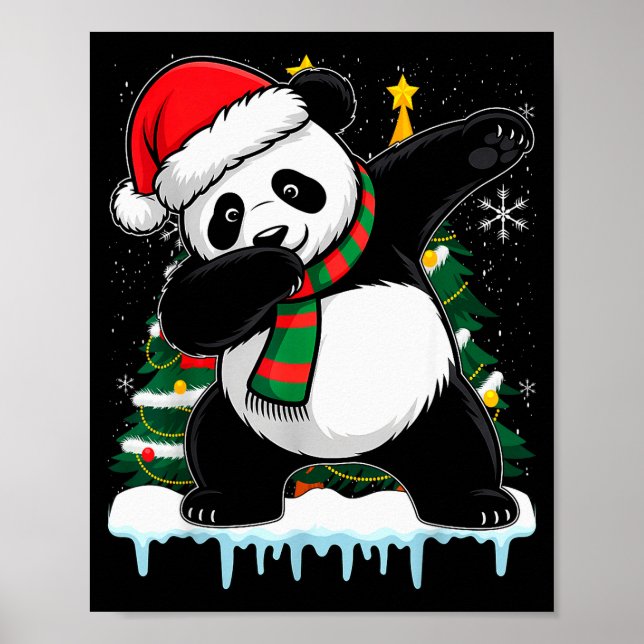 Affiche Dabbing Panda Santa Christmas Kids Boys Men Xmas B (Devant)