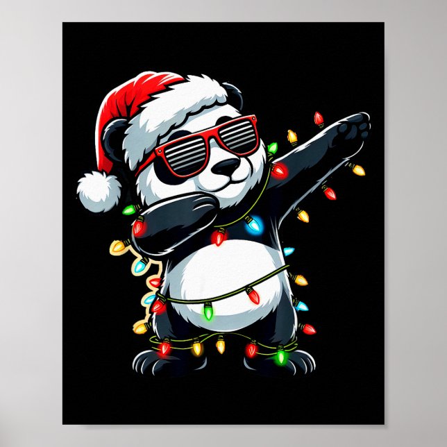 Affiche Dabbing Panda Xmas For Kids Boys Girl Panda Lover  (Devant)