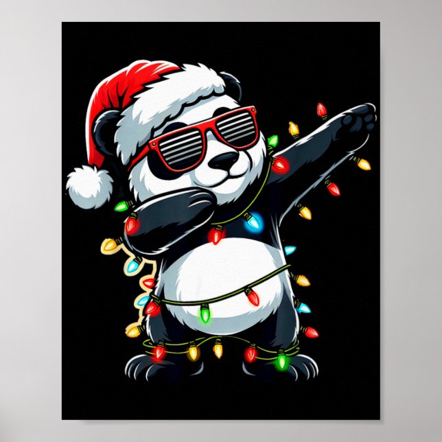 Affiche Dabbing Panda Xmas For Kids Boys Girl Panda Lover  (Devant)