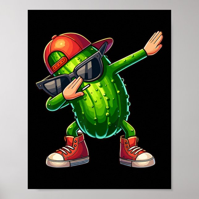 Affiche Dabbing Pickle Dancing Cucumber Lover Drôle Pickle (Devant)