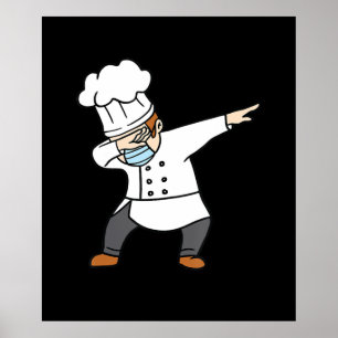 Affiche Dabbing Pizza Chef Baker Pizzabaker Dab cadeau de 