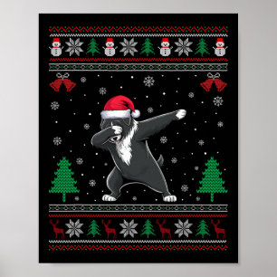 Affiche Dabbing Portugais Water Chien Santa Hat Garçons Fi